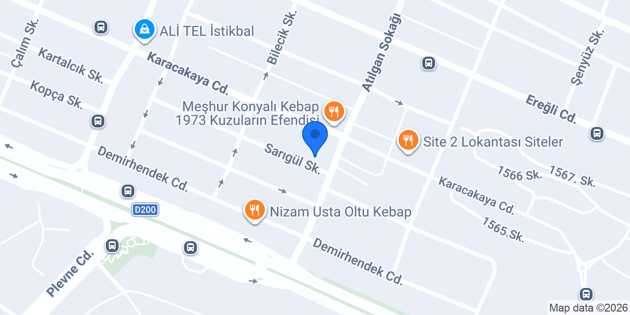 Kayabaşı Masa Sandalye konumu