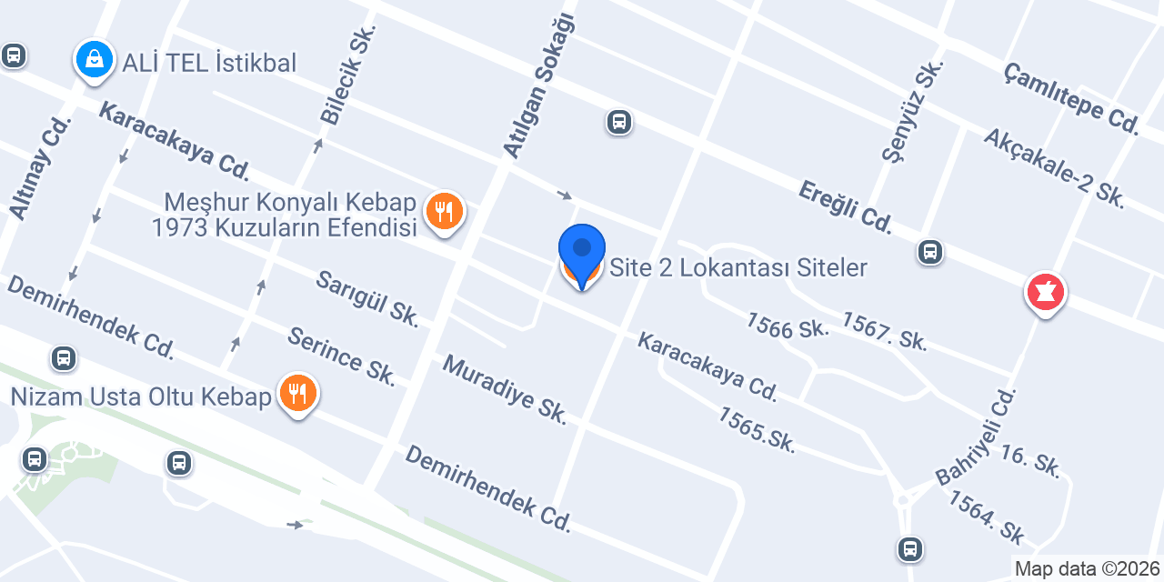 Site 2 Lokantası Siteler konumu