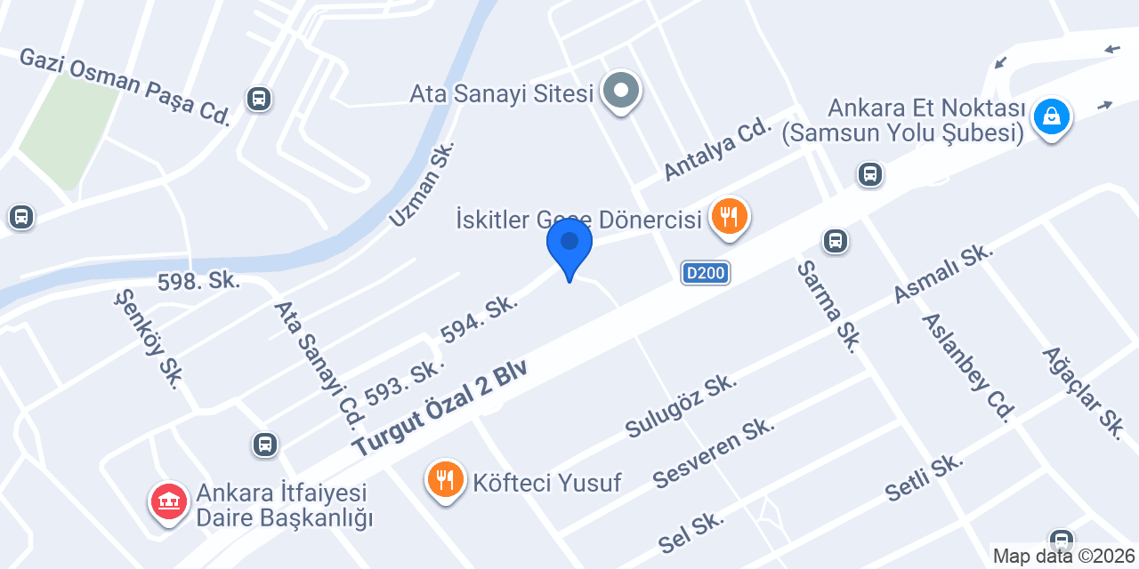 Özbek Oto Lastik konumu