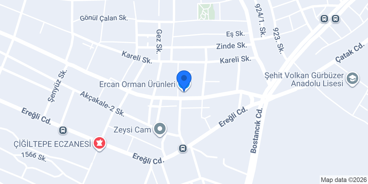 Ercan Orman Ürünleri konumu