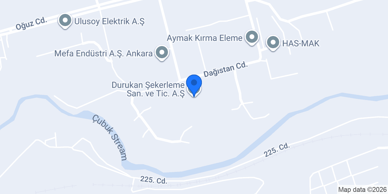Durukan Şekerleme San. ve Tic. A.Ş. konumu