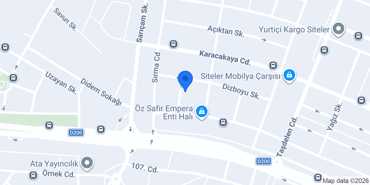 Özçevik Mobilya Dekorasyon Siteler konumu