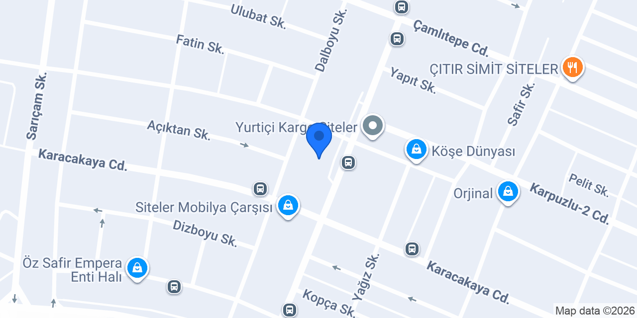 Siteler Ak Mobilya konumu