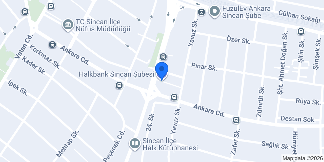 Halkbank Sincan Şubesi konumu