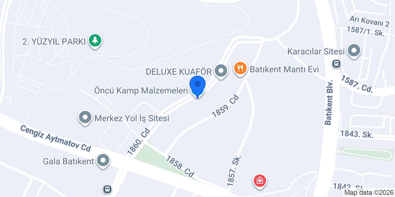 Öncü Kamp Malzemeleri konumu