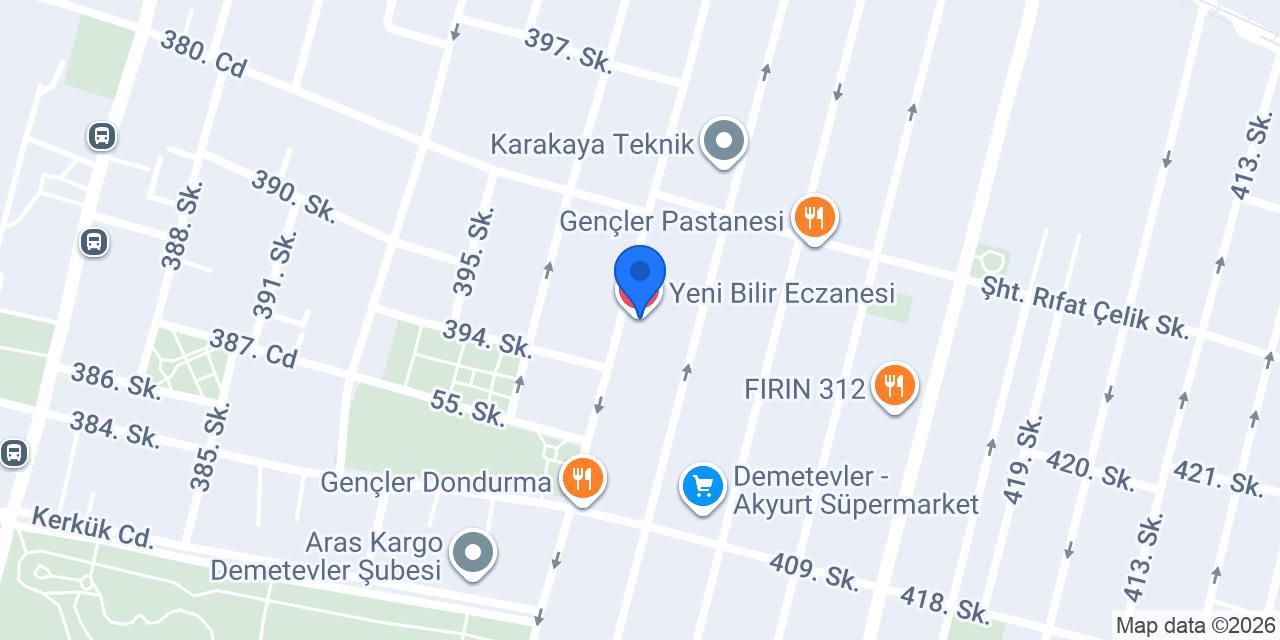 Yeni Bilir Eczanesi konumu