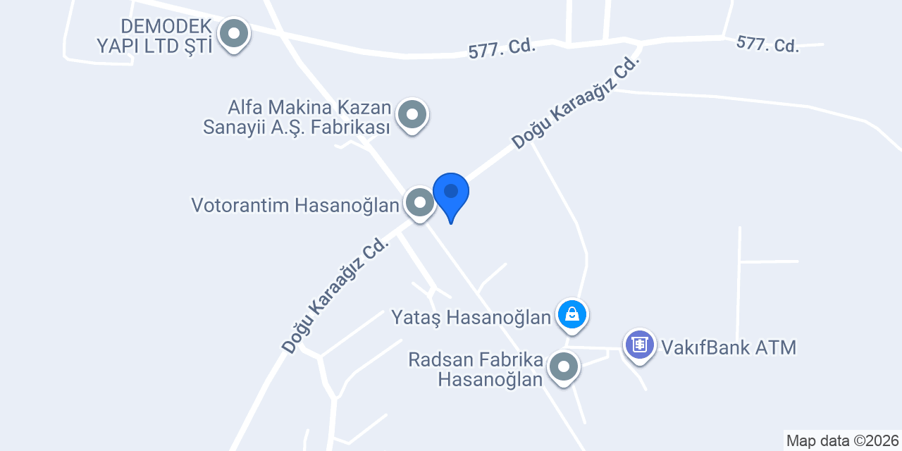 Başkent Alüminyum A.Ş. Fabrika konumu