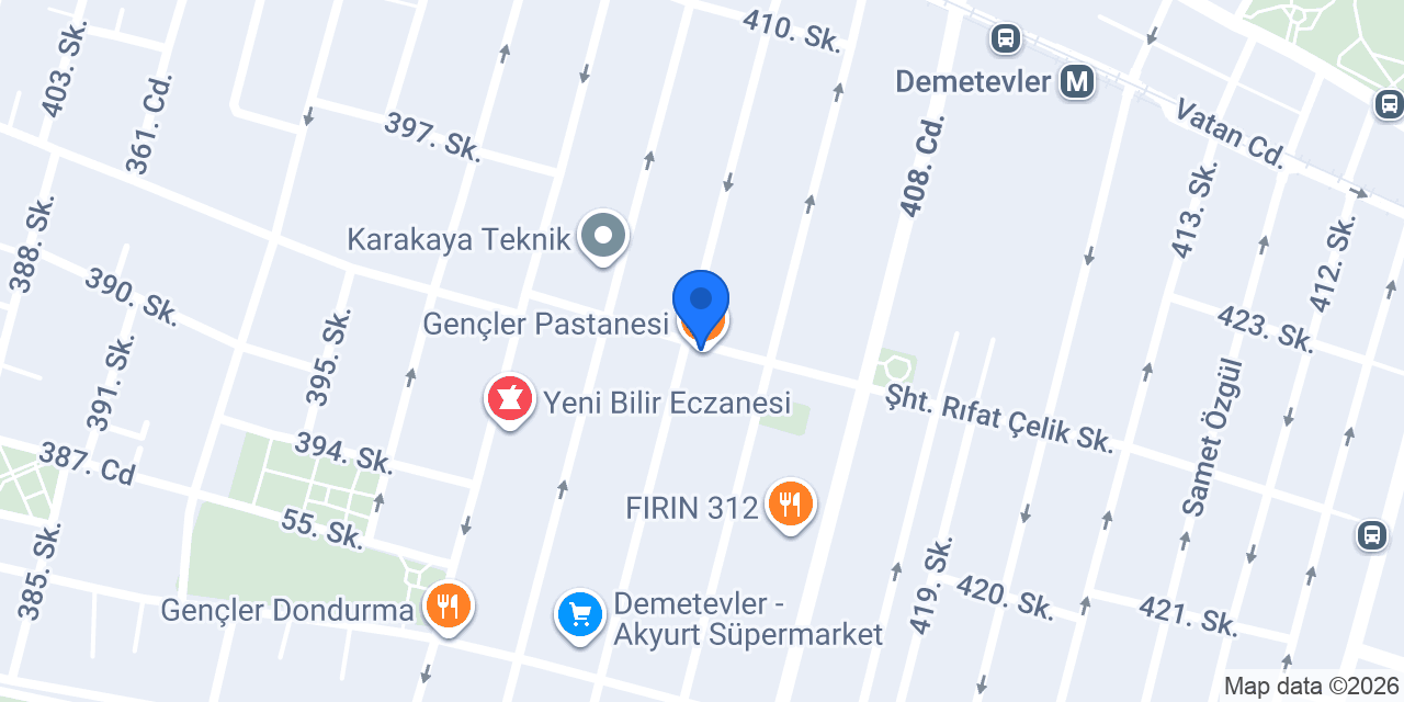 Gençler Pastanesi konumu
