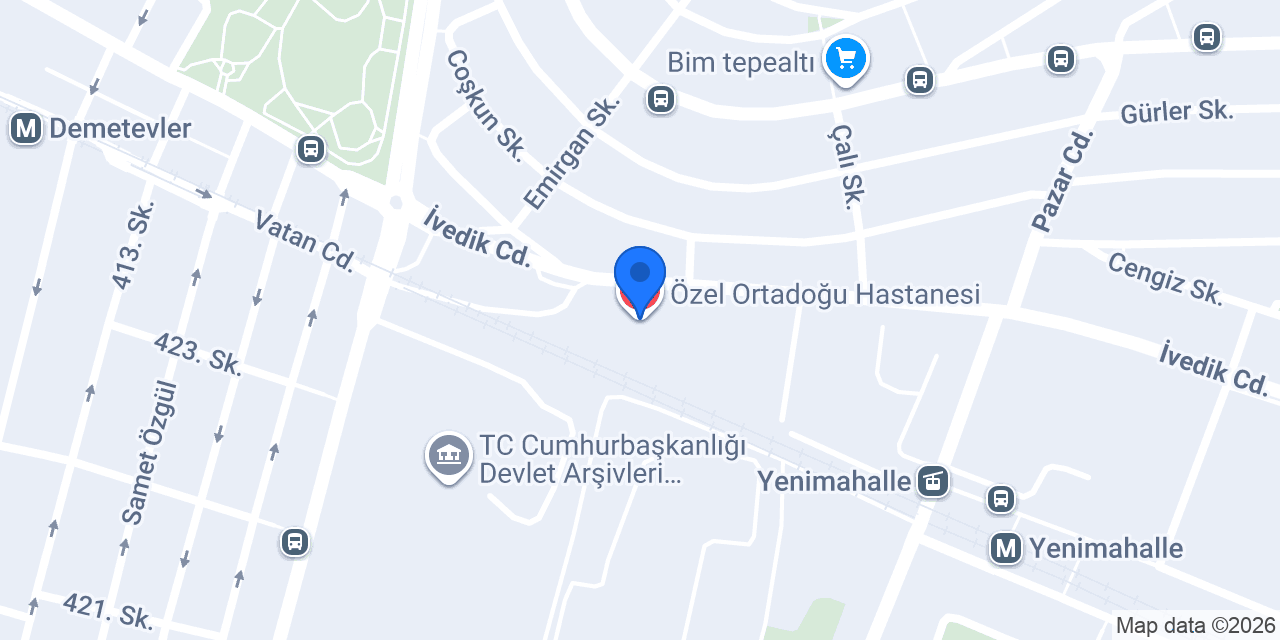 Özel Ortadoğu Hastanesi konumu