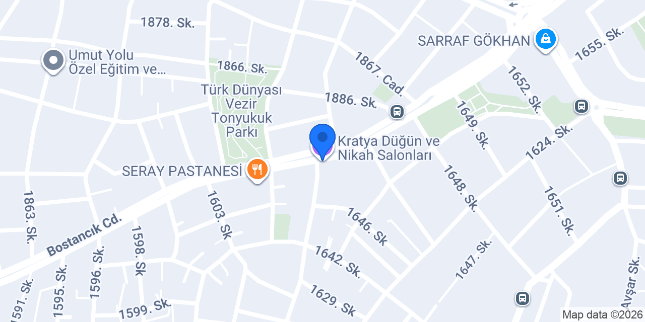 Kratya Düğün ve Nikah Salonları konumu