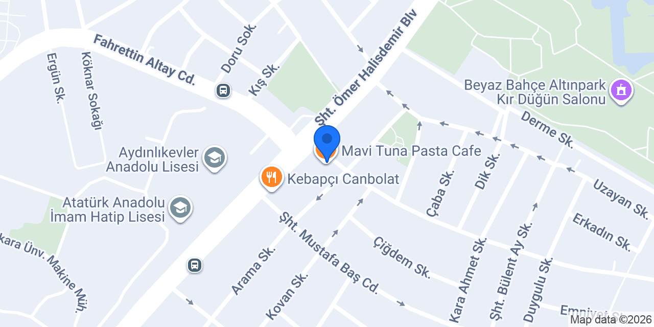 Mavi Tuna Pasta Cafe konumu