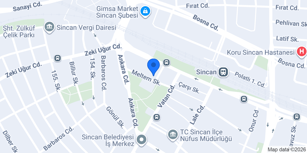 Ptt Sincan Merkez konumu