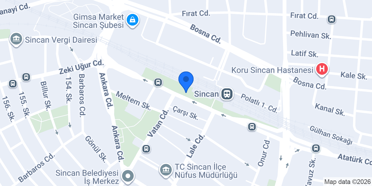Sincan Gar Taksi konumu
