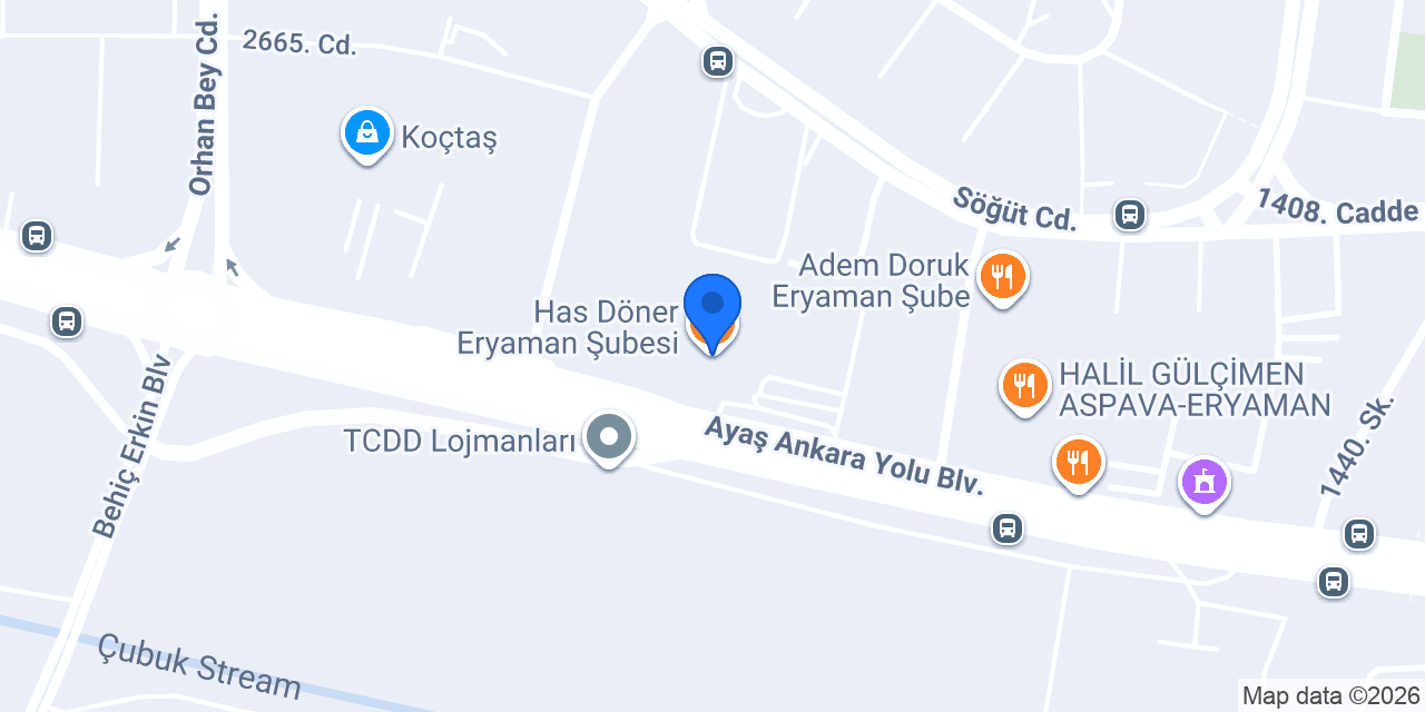 Has Döner Eryaman Şubesi konumu