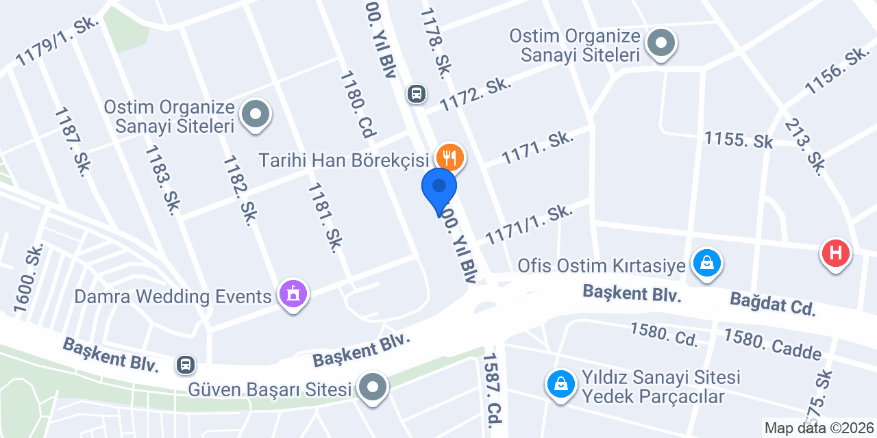 TEB Ostim Şubesi konumu