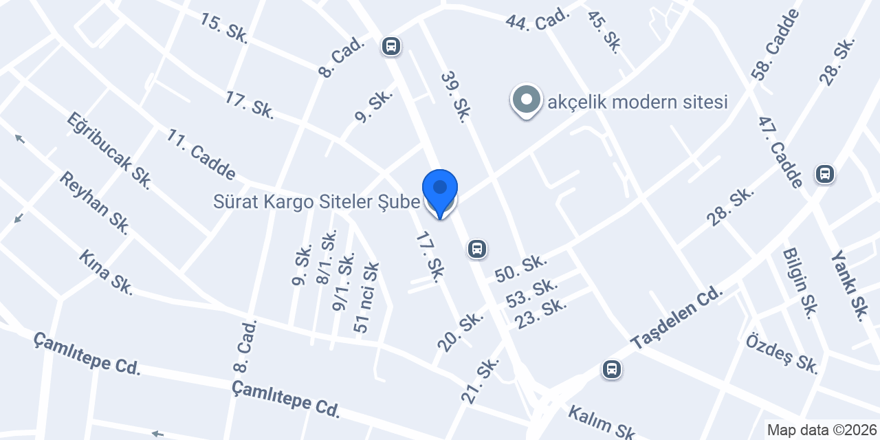 Sürat Kargo Siteler Şube konumu