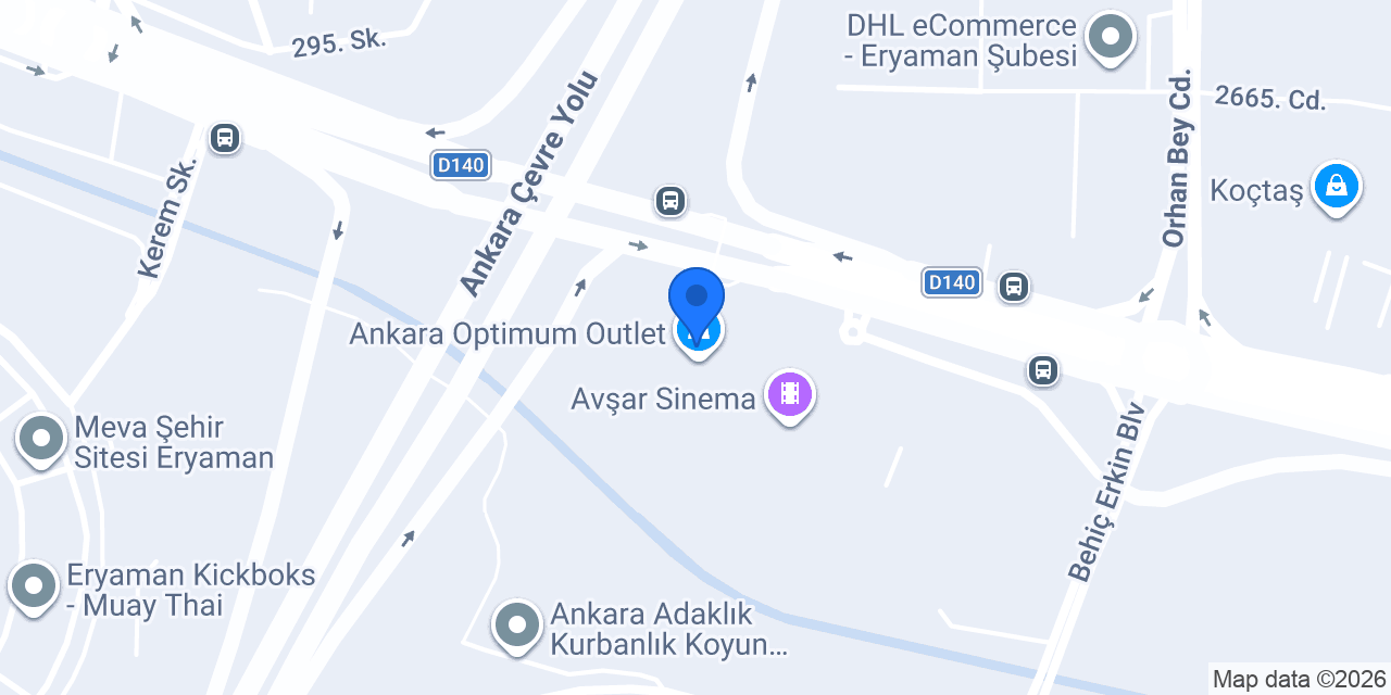 Konyalı Saat Ankara Optimum AVM konumu