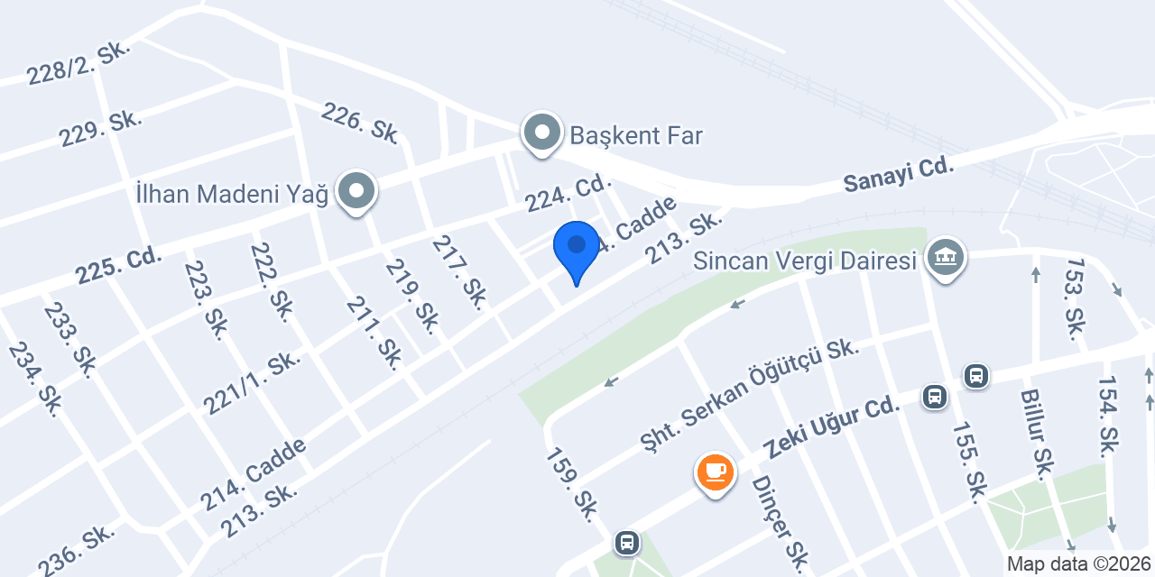 Sincan Oto Elektrik konumu
