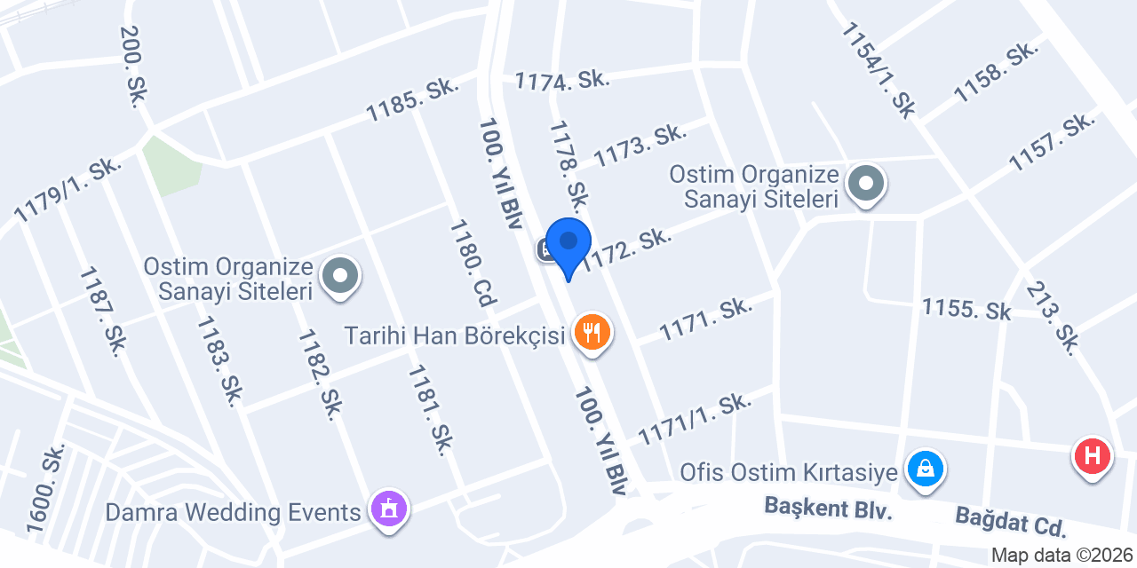 Şekerbank Ostim Şubesi konumu