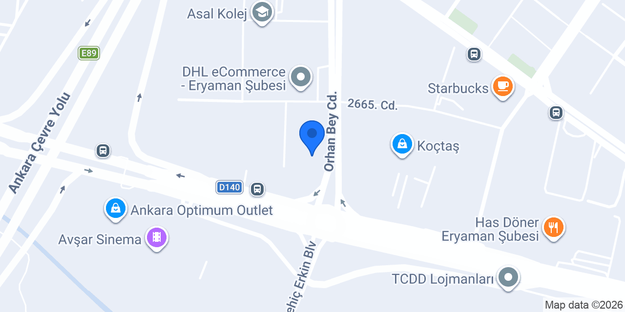 Eminevim Ankara Eryaman Şube konumu
