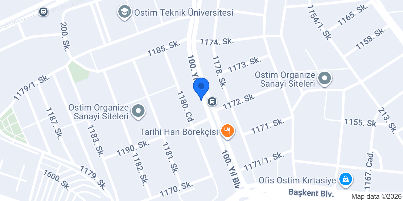 Acil Kaşe - Ostim Durusoy Kırtasiye 100. Yıl Bulvarı Fotokopi Toner Kartuş Dolumu Bosna İş merkezi konumu
