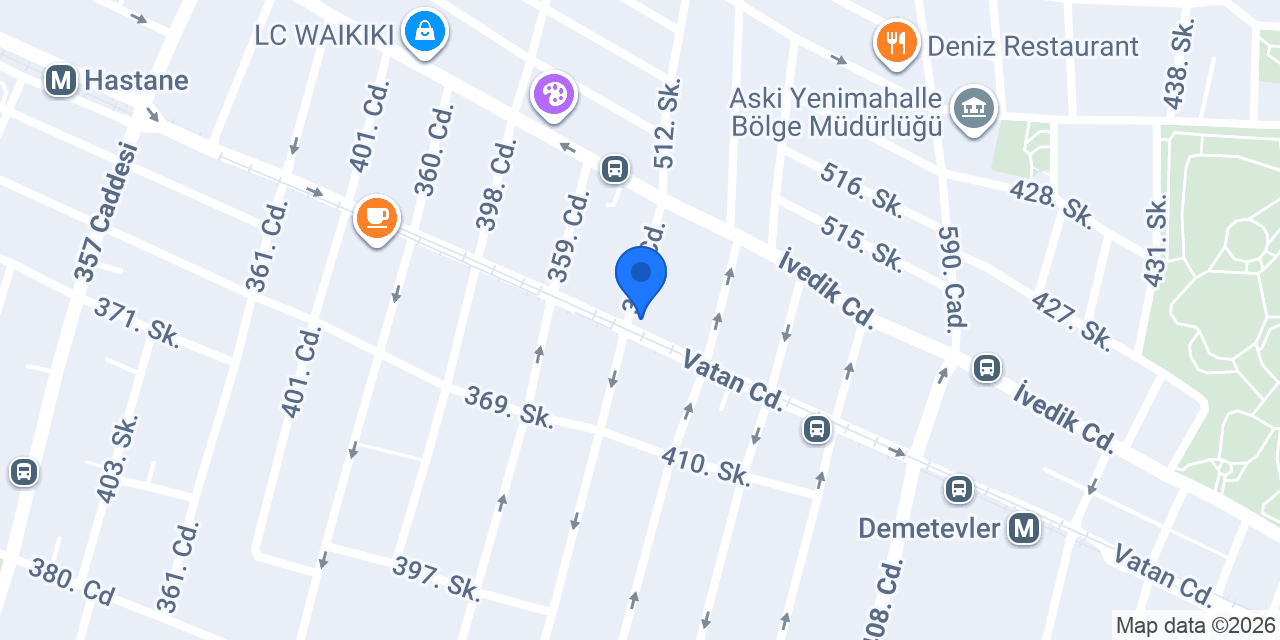 Garanti BBVA Demetevler Şubesi konumu