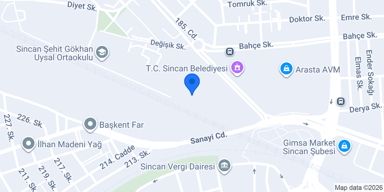 Sincan Anadolu Lisesi konumu