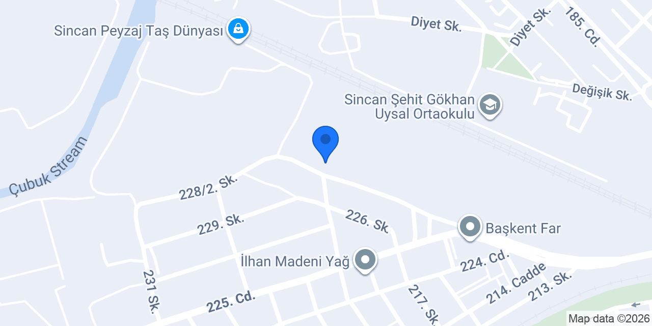 Sincan garaj konumu