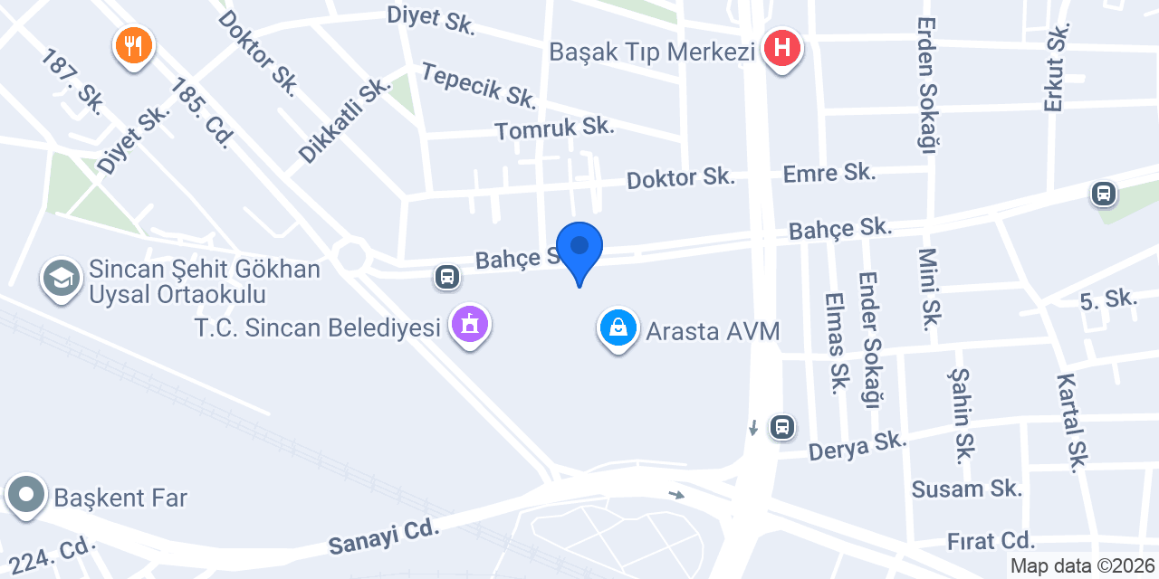 Ziraat Bankası Sincan Şubesi konumu