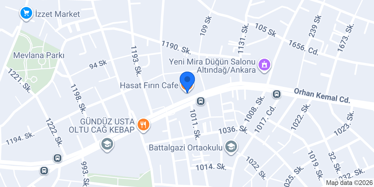 Hasat Fırın Cafe konumu