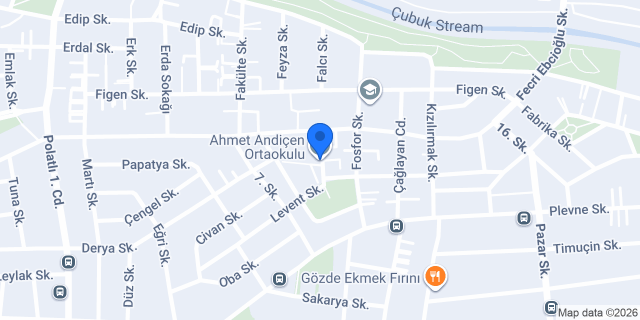 Ahmet Andiçen Ortaokulu konumu