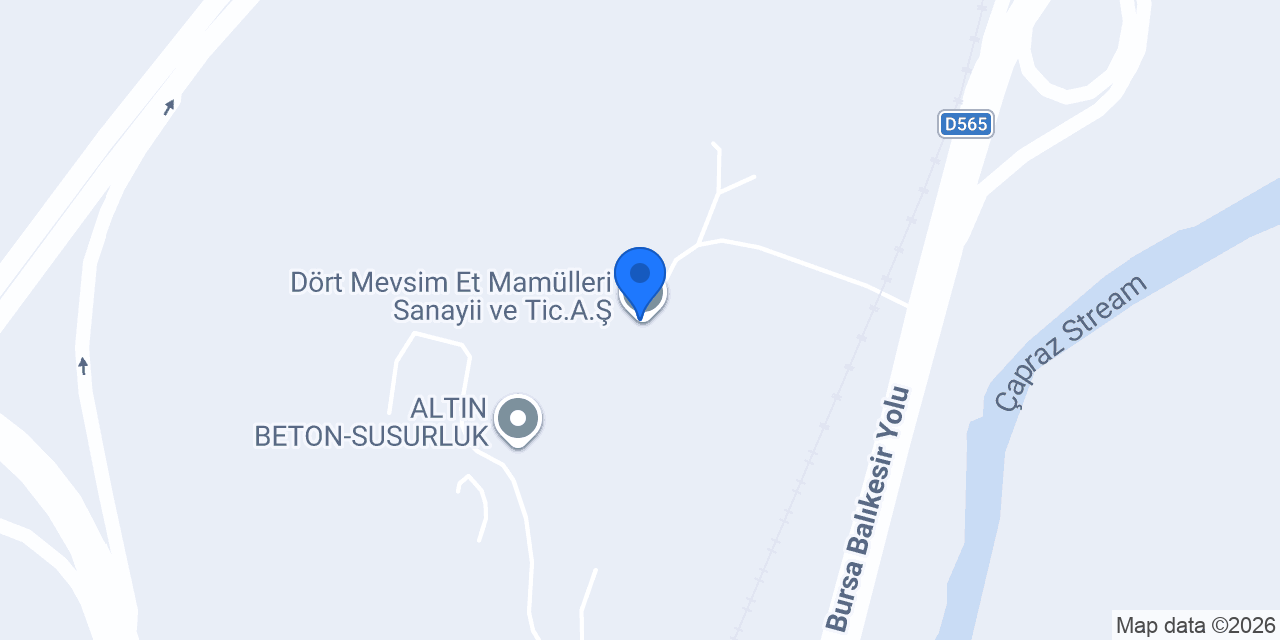 Dört Mevsim Et Mamülleri Sanayii ve Tic.A.Ş. konumu