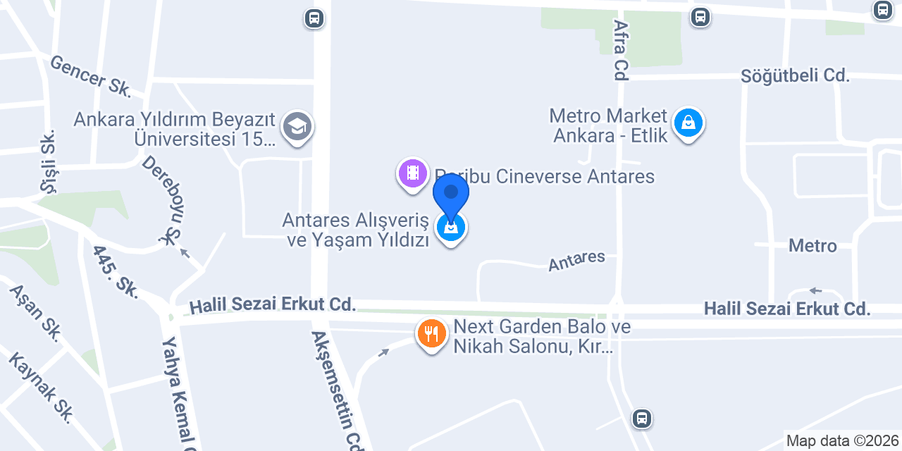 EMİLY MÜCEVHERAT ANTARES AVM konumu