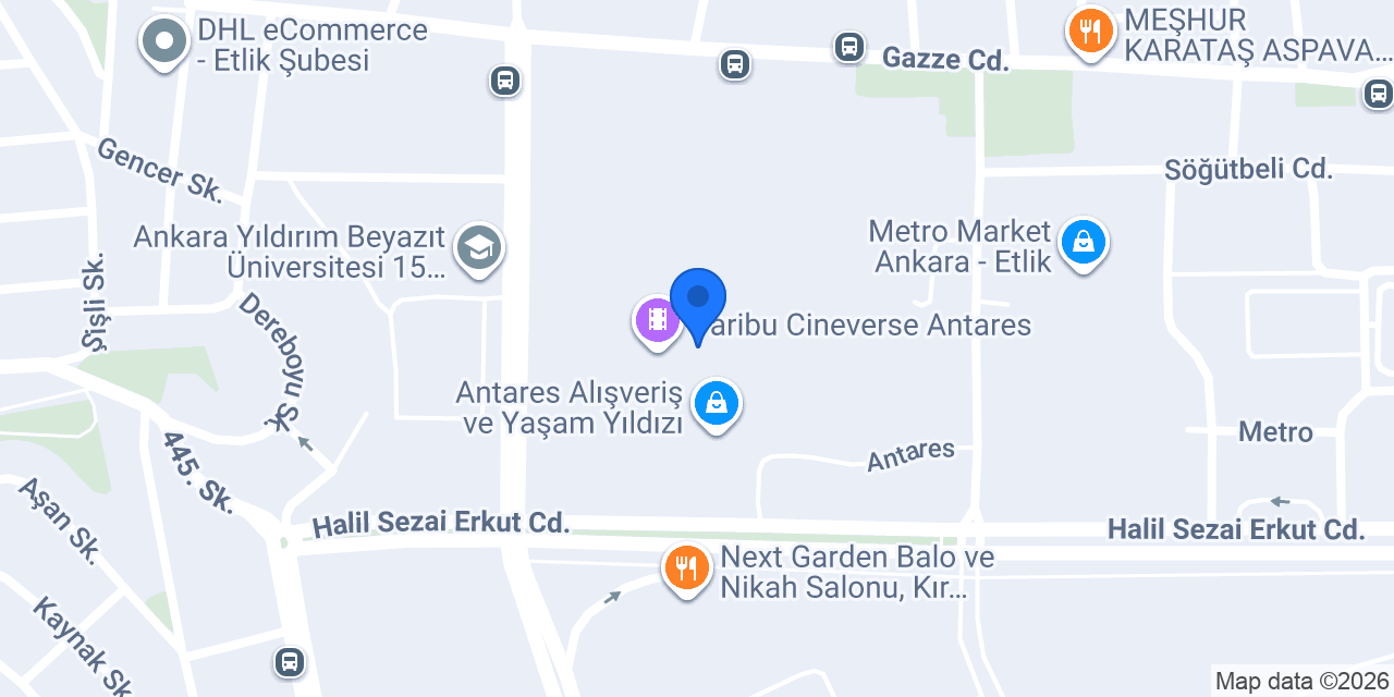 Hatemoğlu Antares AVM konumu