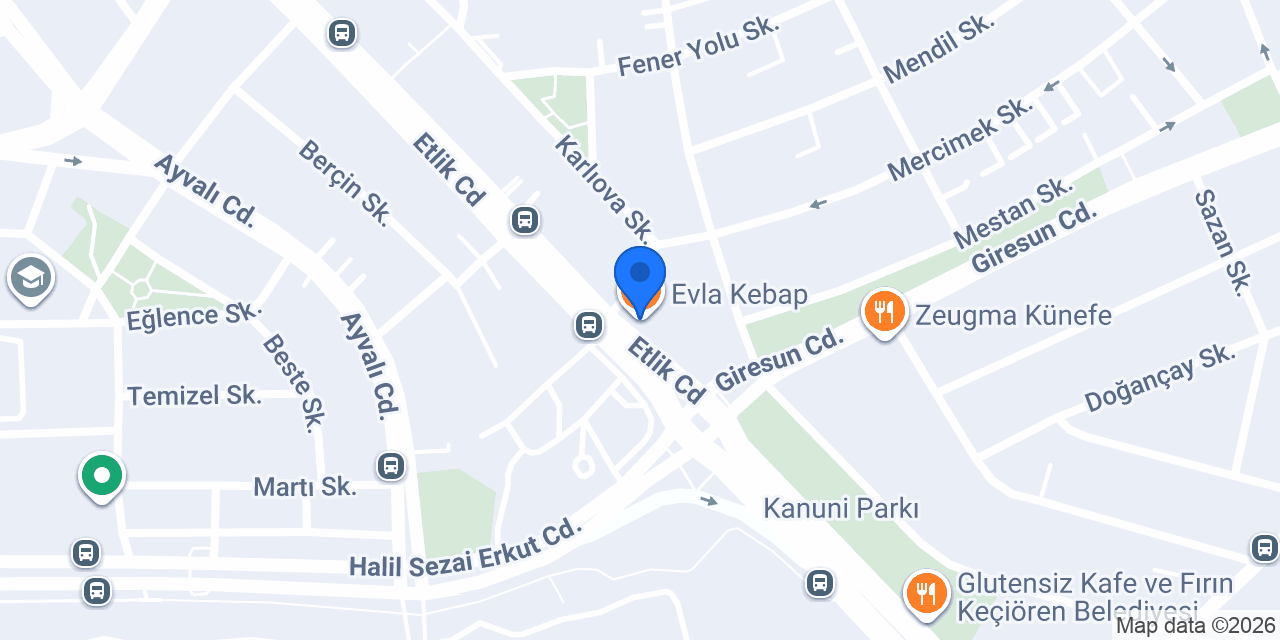Evla Kebap konumu