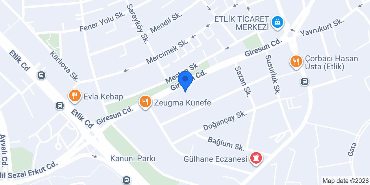 Helvacı Yakub Efendi Etlik Şube konumu