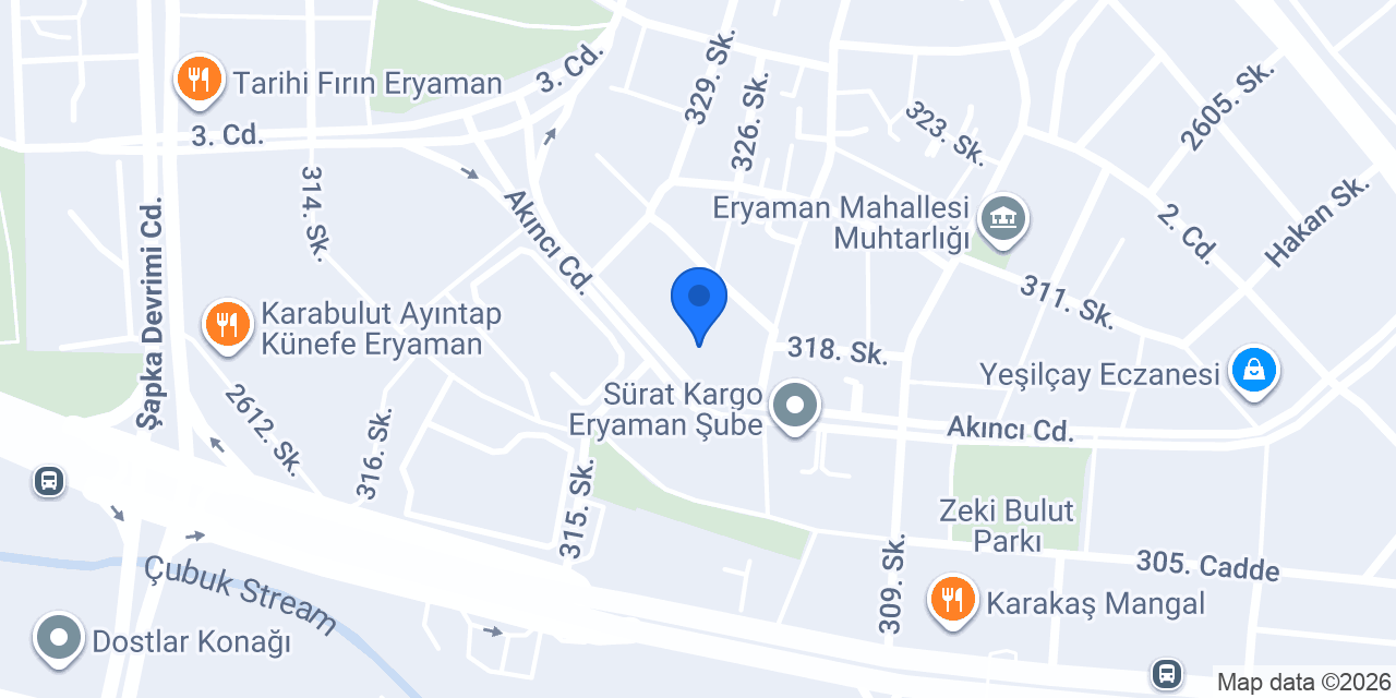 Doğakent Kreş Akıncı Şubesi konumu