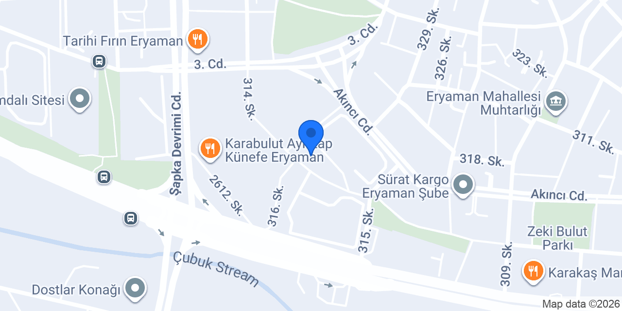 Eryaman Ortadoğulular Kids Kreş konumu