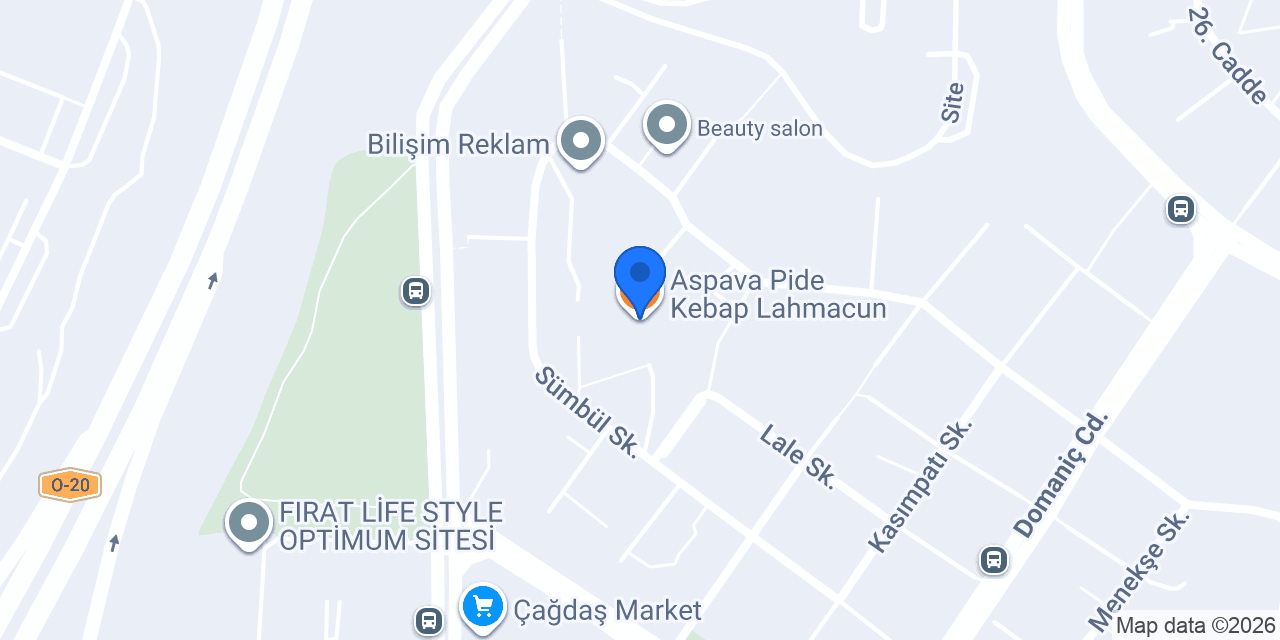 Aspava Pide Kebap Lahmacun konumu