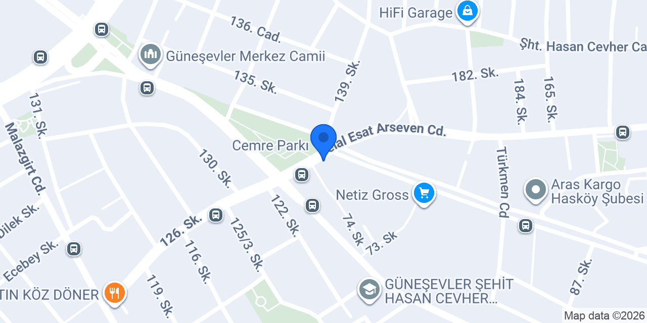 Dois Döner Güneşevler konumu