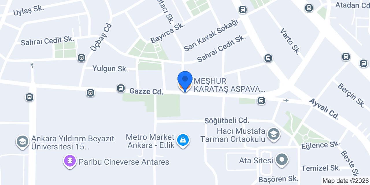 MEŞHUR KARATAŞ ASPAVA ANKARA (ETLİK) konumu