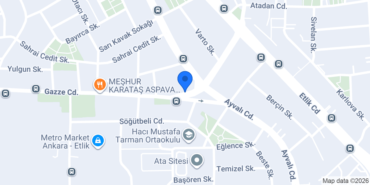 Bereket Döner Keçiören konumu
