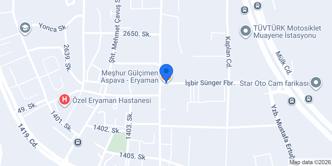 Meşhur Gülçimen Aspava - Eryaman konumu