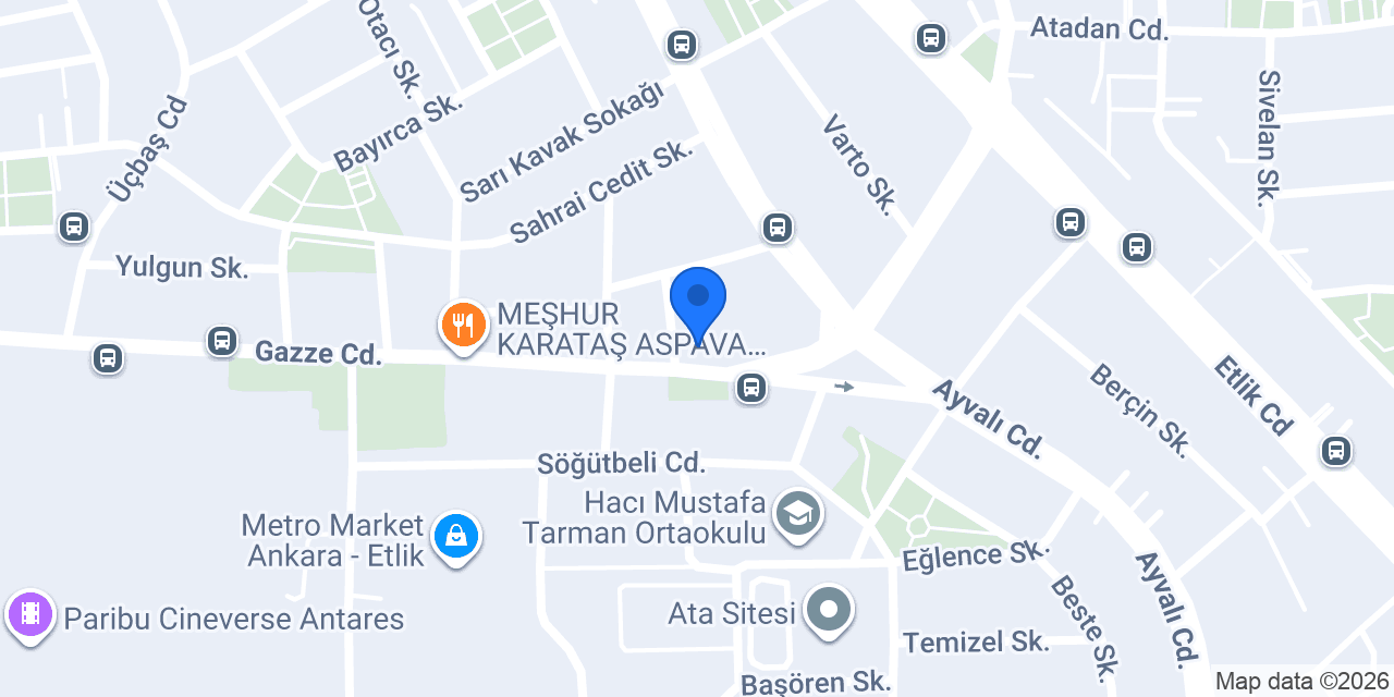 TAZEDO ETLİK ŞUBESİ konumu