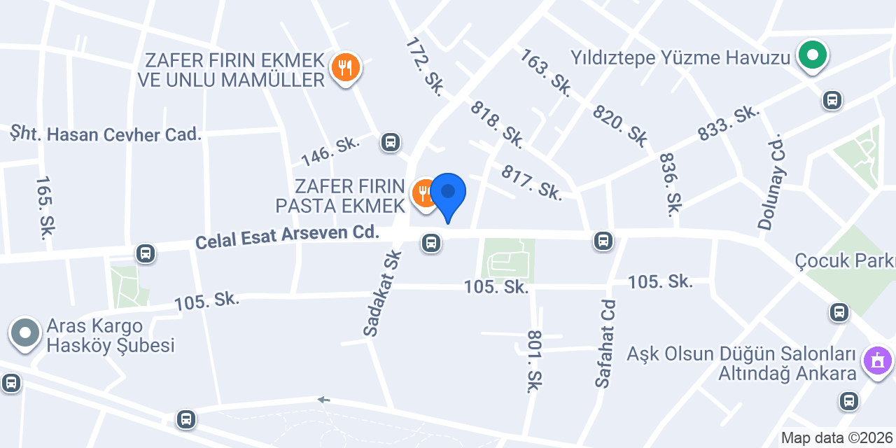 Bülent Börek Ankara Altındağ Güneşevler Şubesi konumu