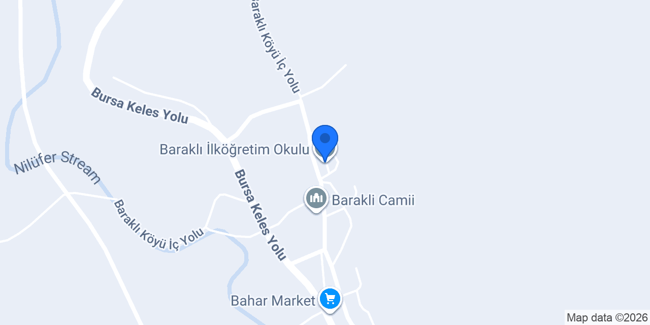 Baraklı İlköğretim Okulu konumu