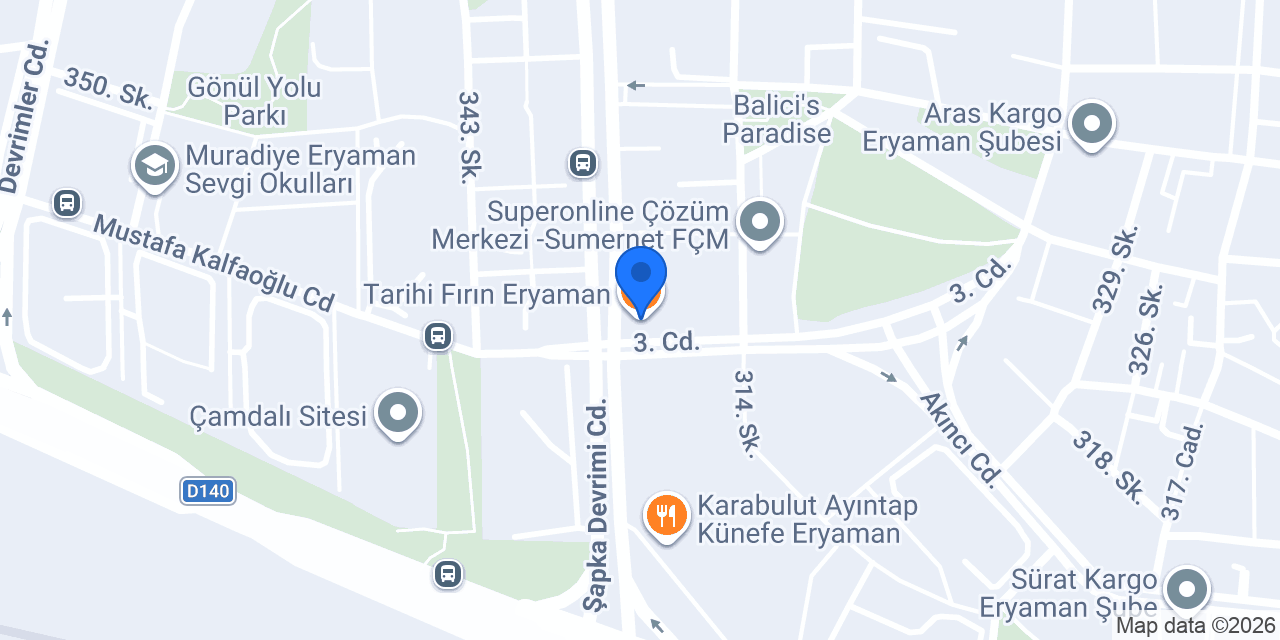 Selçuklu Tulumbacısı Eryaman Şubesi konumu