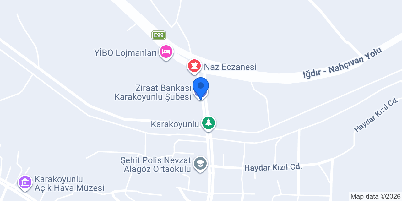 Ziraat Bankası Karakoyunlu/Iğdır Şubesi konumu