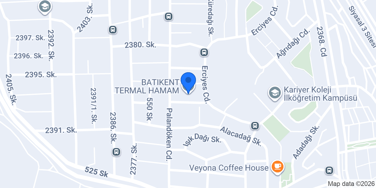 BATIKENT TERMAL HAMAM konumu