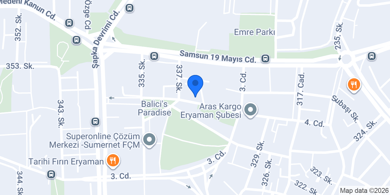 Aras Kargo Eryaman Şubesi konumu